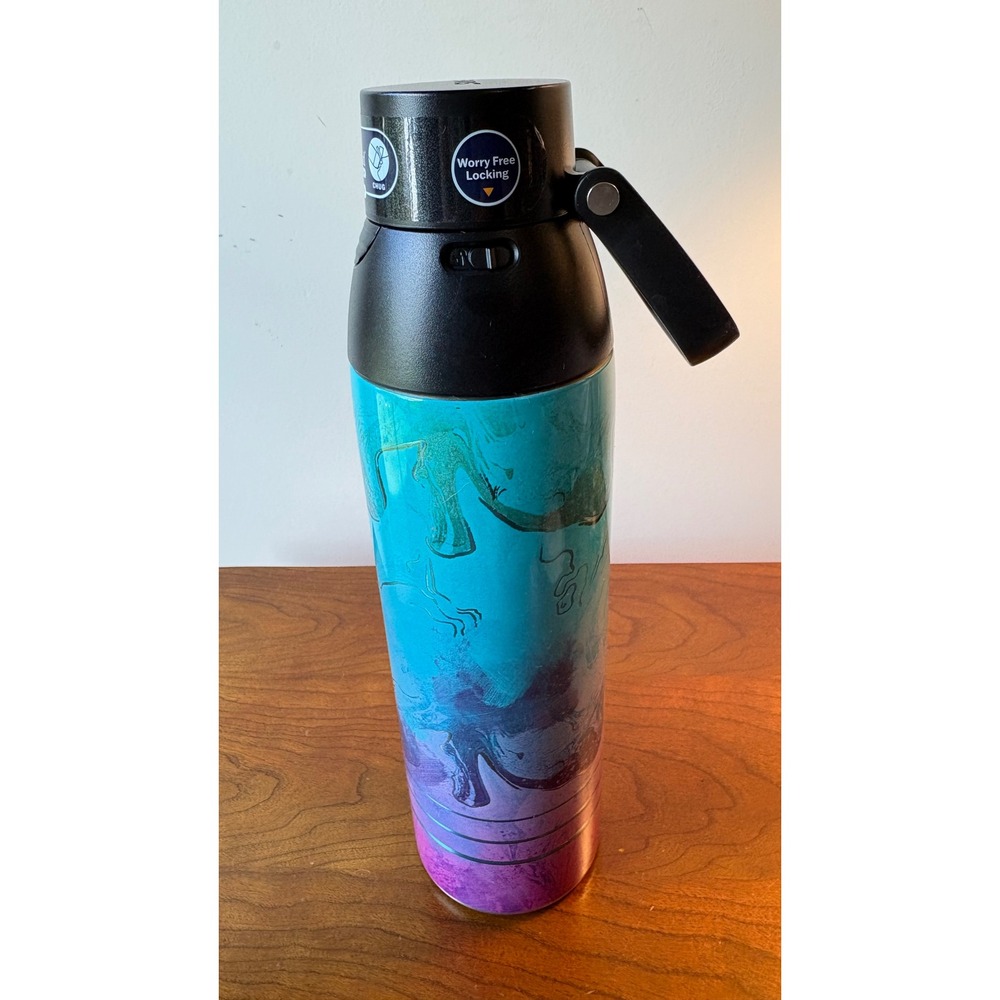 Tervis Stainless Steel Water Bottle Teal Purple Marble VersaLid 2-in-1 24oz - Picture 9 of 11